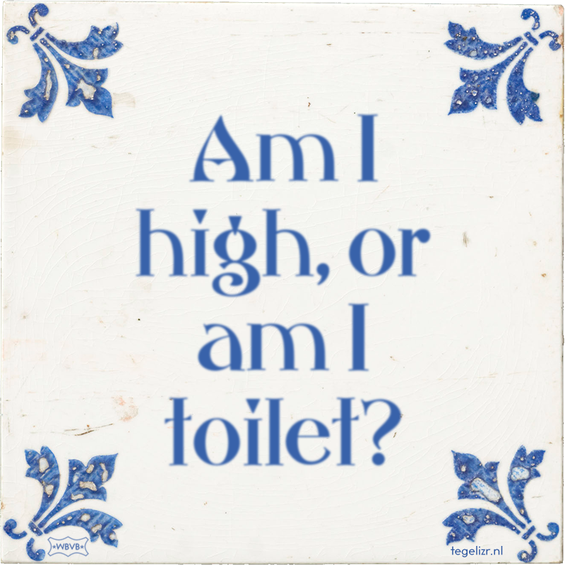 Am I high, or am I toilet? - Online tegeltjes bakken