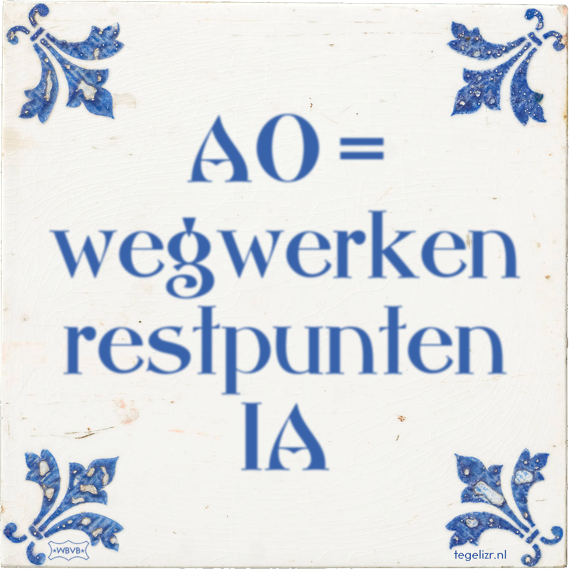 AO = wegwerken restpunten 1A - Online tegeltjes bakken