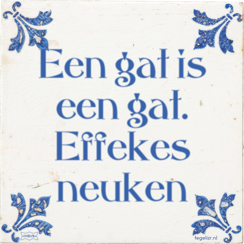 Een gat is een gat. Effekes neuken - Online tegeltjes bakken