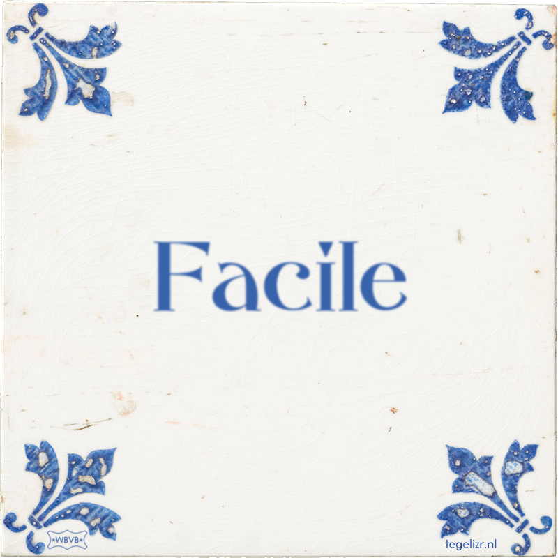 Facile - Online tegeltjes bakken