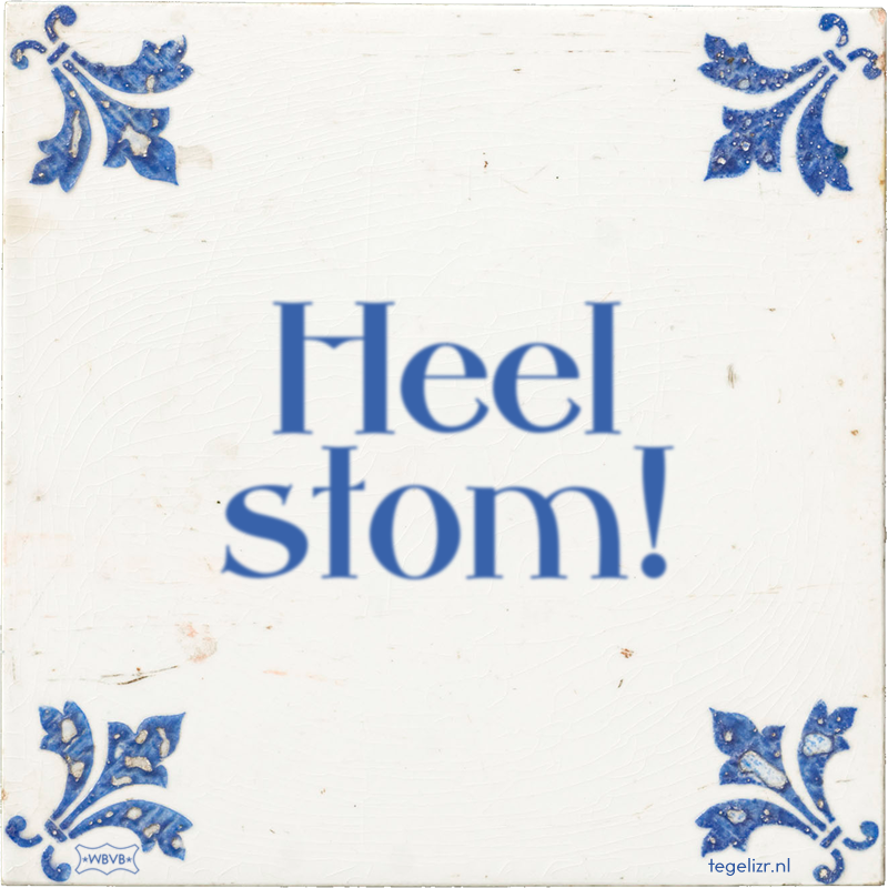 Heel stom! - Online tegeltjes bakken