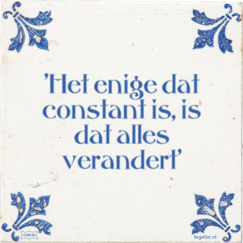 'Het enige dat constant is, is dat alles verandert' - Online tegeltjes bakken