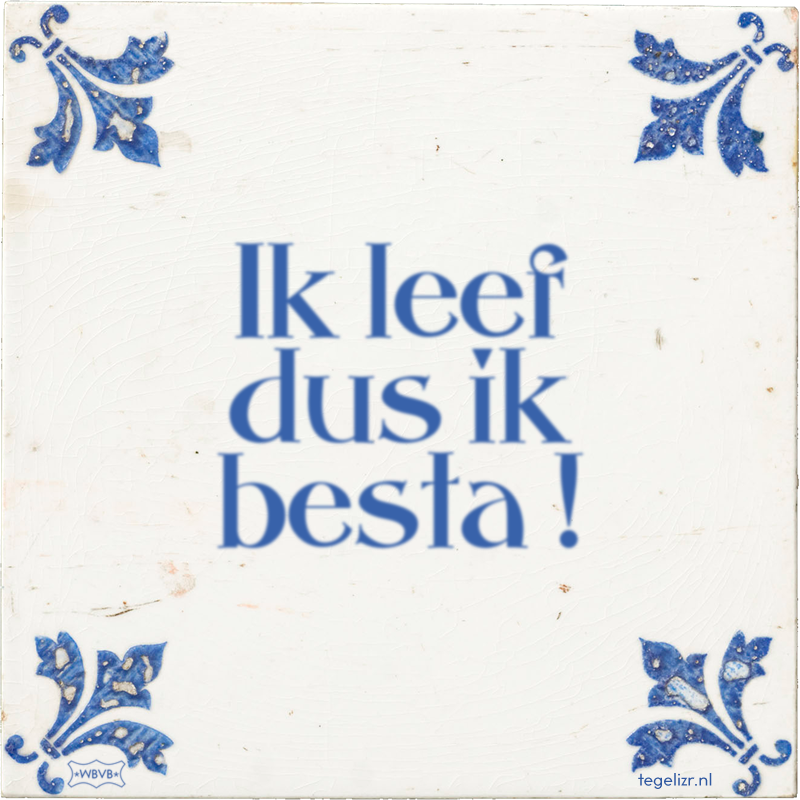 Ik leef dus ik besta ! - Online tegeltjes bakken