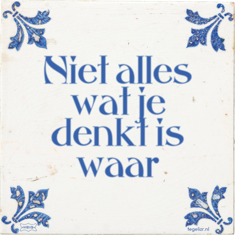 Niet alles wat je denkt is waar - Online tegeltjes bakken