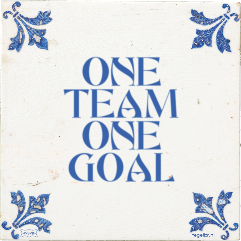 ONE TEAM ONE GOAL - Online tegeltjes bakken