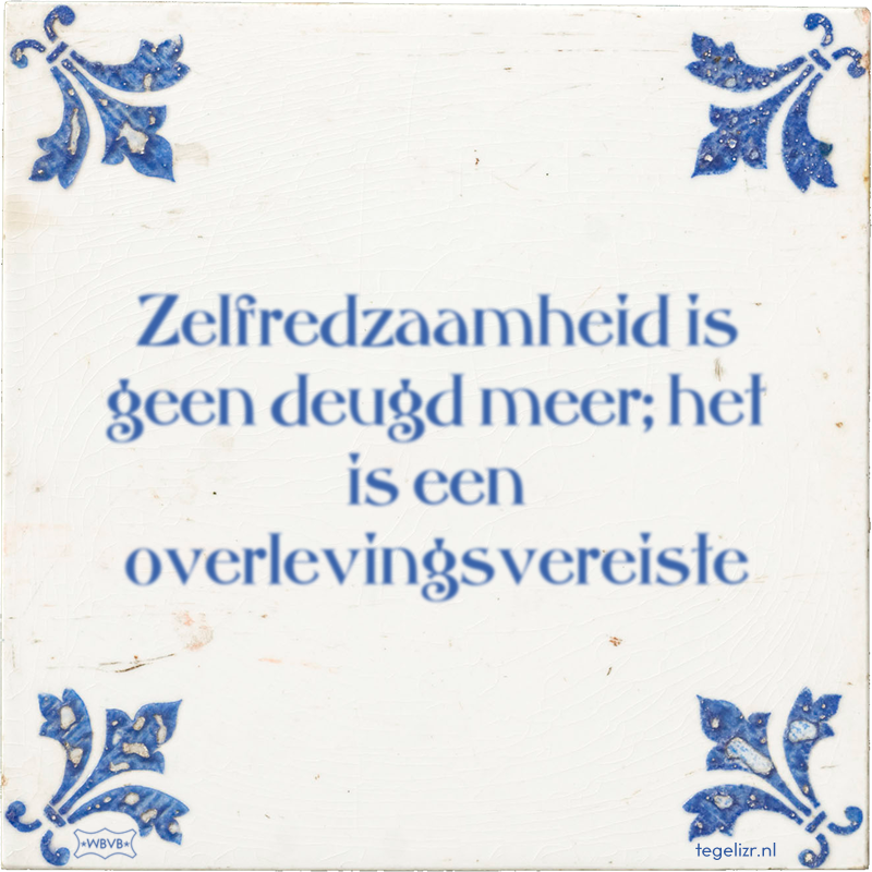 Zelfredzaamheid is geen deugd meer; het is een overlevingsvereiste - Online tegeltjes bakken