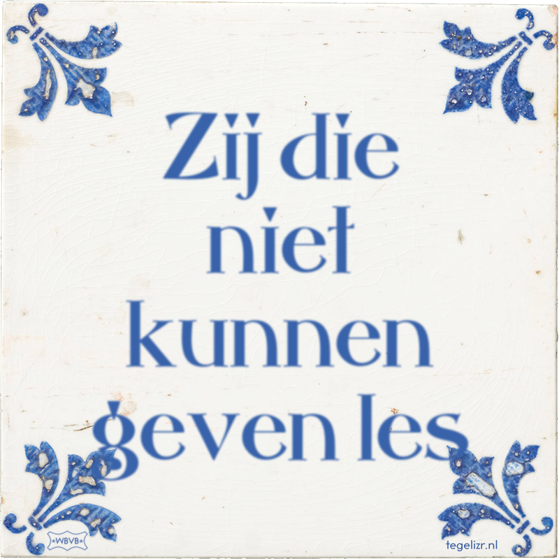 Zij die niet kunnen geven les - Online tegeltjes bakken