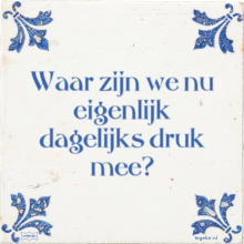 Waar zijn we nu eigenlijk dagelijks druk mee? - 24 keer bekeken