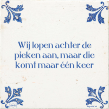 Wij lopen achter de pieken aan, maar die komt maar één keer - 31 keer bekeken