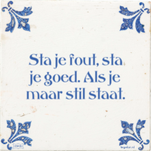 Sta je fout, sta je goed. Als je maar stil staat. - 2 keer bekeken