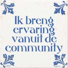 Ik breng ervaring vanuit de community - 3 keer bekeken