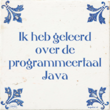 Ik heb geleerd over de programmeertaal Java - 12 keer bekeken