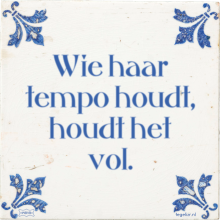 Wie haar tempo houdt, houdt het vol. - 16 keer bekeken