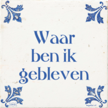 Waar ben ik gebleven - 5 keer bekeken