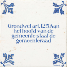 Grondwet art. 125Aan het hoofd van de gemeente staat de gemeenteraad - 4 keer bekeken