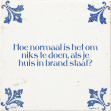 Hoe normaal is het om niks te doen, als je huis in brand staat? - 41 keer bekeken