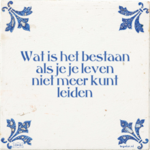 Wat is het bestaan als je je leven niet meer kunt leiden - 31 keer bekeken