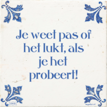 Je weet pas of het lukt, als je het probeert! - 29 keer bekeken