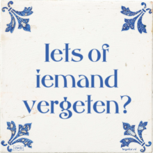Iets of iemand vergeten? - 26 keer bekeken