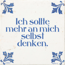 Ich sollte mehr an mich selbst denken. - 2 keer bekeken