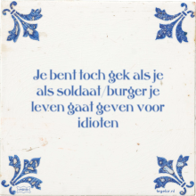 Je bent toch gek als je als soldaat/burger je leven gaat geven voor idioten - 1 keer bekeken