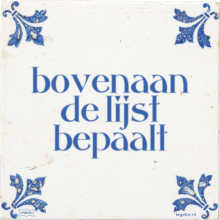 bovenaan de lijst bepaalt - 6 keer bekeken