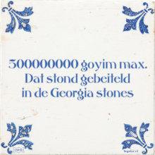 500000000 goyim max. Dat stond gebeiteld in de Georgia stones - 23 keer bekeken