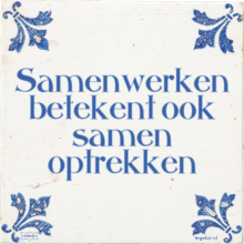 Samenwerken betekent ook samen optrekken - 43 keer bekeken