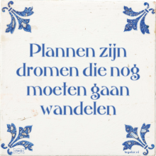 Plannen zijn dromen die nog moeten gaan wandelen - 32 keer bekeken