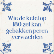 Wie de ketel op 180 zet kan gebakken peren verwachten - 2 keer bekeken