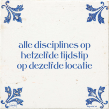alle disciplines op hetzelfde tijdstip op dezelfde locatie - 1 keer bekeken