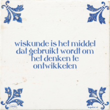 wiskunde is het middel dat gebruikt wordt om het denken te ontwikkelen - 34 keer bekeken